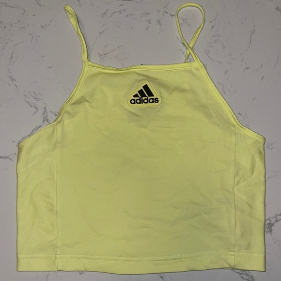 Adidas Lime Green Cropped Athletic Top - Picture 2 of 11